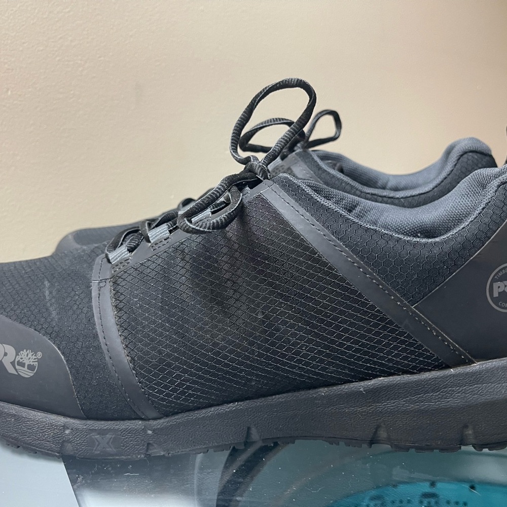 TimberlandPRO Black Safety Sneakers Green Tongue Tag Composite Toe ASTM-F2413-18 - Picture 11 of 12